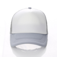 100 polyester white plain mesh trucker cap for men