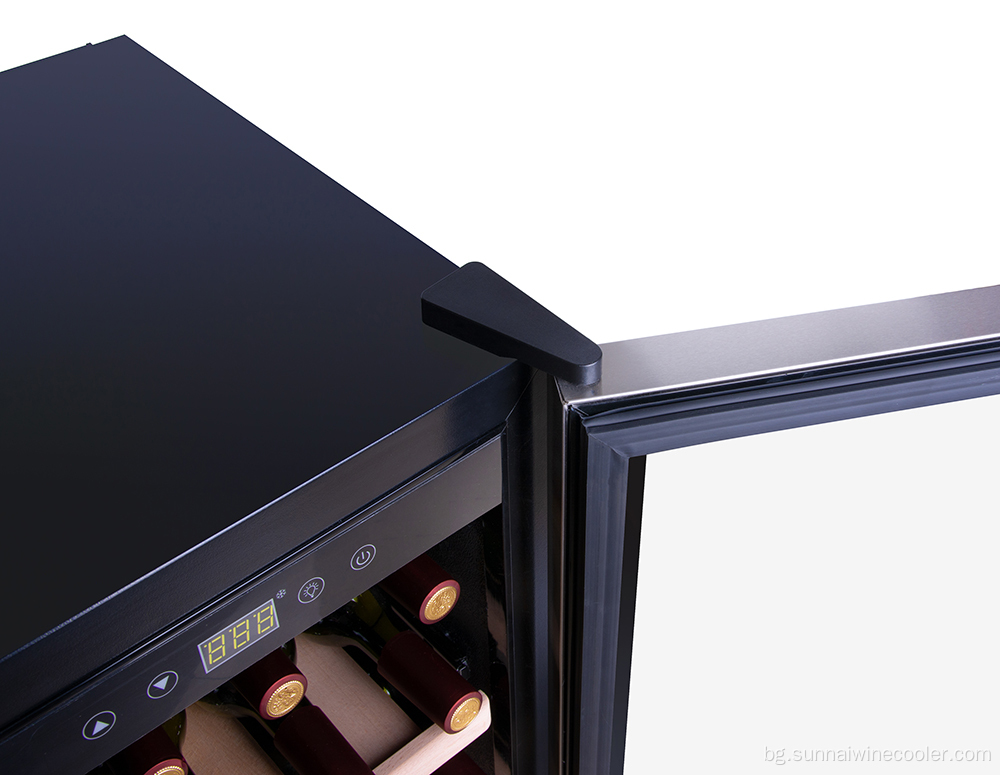 Червен шкаф за съхранение на вино ъглов хладилник за вино