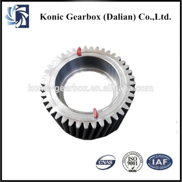 Hardened surface differential helical gear for machinery