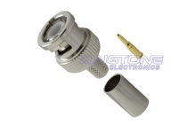 Nickel Bnc Coaxial Cable Connectors With Gold Plated For Radio / Tv