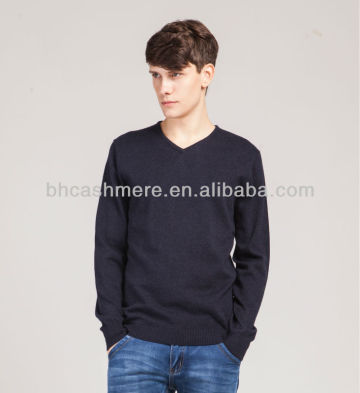 Men's business cotton cashmere V neck knit sweaters pullover sweaters