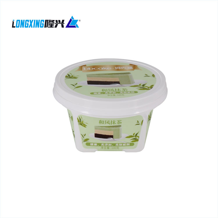 wholesale custom PP plastic IML 230cc 8oz disposable dessert cup container with lid