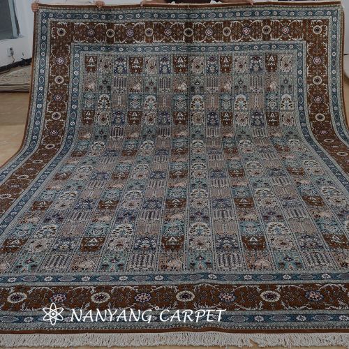 10'x14' Garden Scene Handwoven Wool Persian Carpet