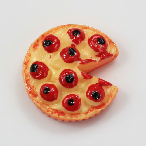 Pizza Ciasto W Kształcie Żywicy Cabochon Shaped Flatback Śliczne Mini Cabochon Koraliki DIY Craft Decor Koraliki Szlam Lodówka Decor