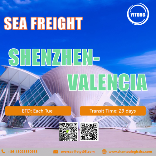 Frete marítimo internacional de Shenzhen a Valência Espanha