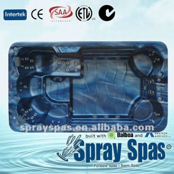 swim spa SW-40A ergonomical design whirlpool massage ABS bottom base PS skirting outdoor spa