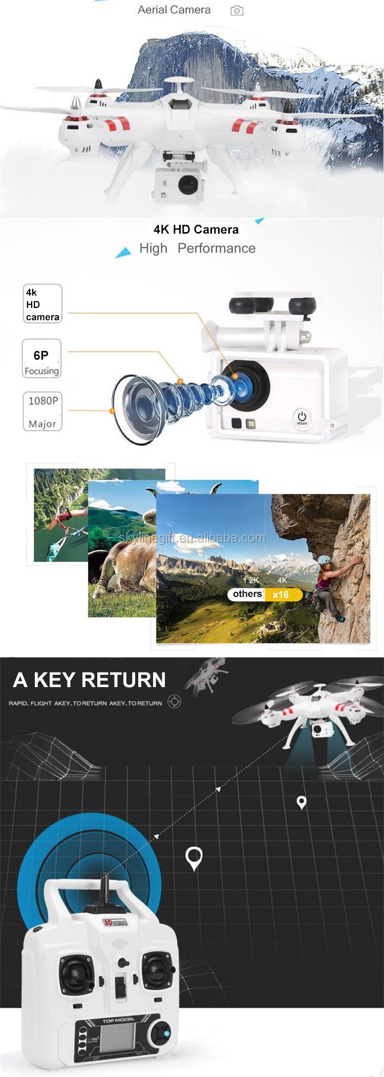 BaYang X16 big size 2.4G fpv quad brushless motor gps drone mini rc drone nano quadcopter radio control aircraft