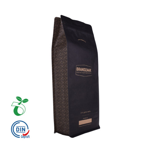 Sac d&#39;emballage en papier kraft noir biodégradable alimentaire