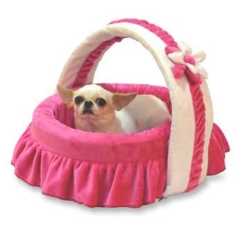 Pink Popular Basket Desigh Pet Bed