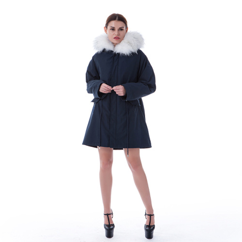 Fashion Winter Blue Fur Coat