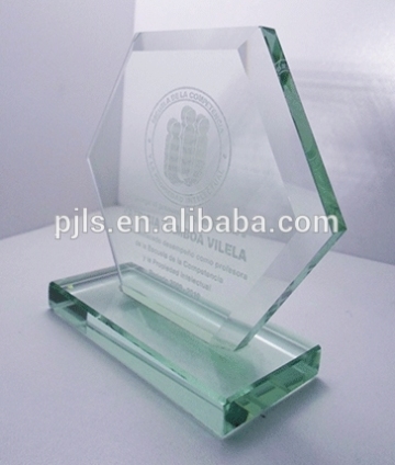 glass trophy for 2015 New design crystal trophy, glass award