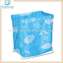 faux leather stainless steel square laundry bin