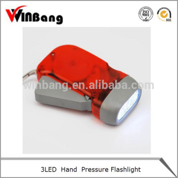 Environment Friendly 3 led hand pressure flashlight