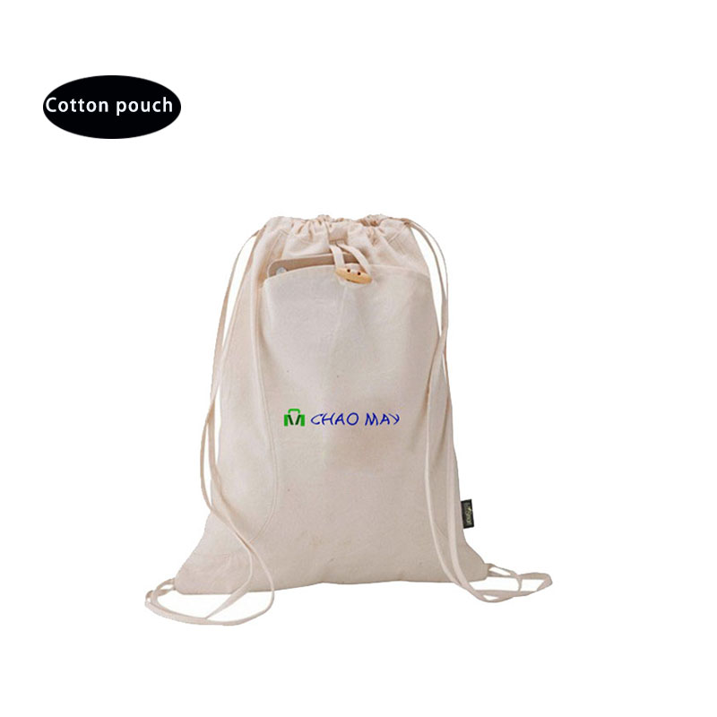 natural cotton fabric drawstring bag