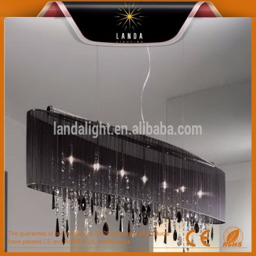 Black Rectangle Fabric Pendant Lamp