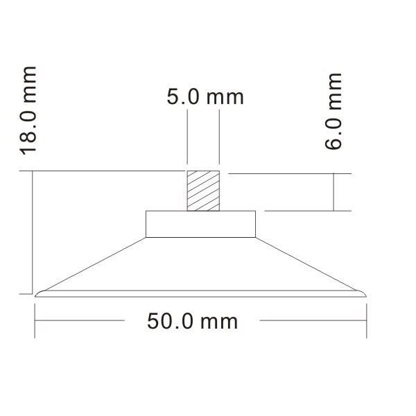 50mm PVC Suction Cup with Metal Screw