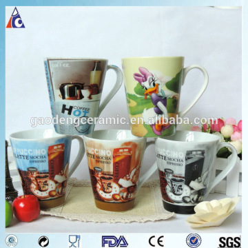 Personalized cheap porcelain mug with full covered logo