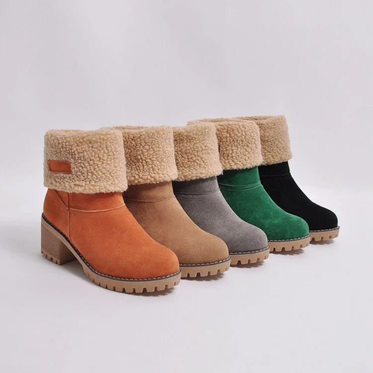 2021 New Design Multi Color Solid Women Winter Fur Boots Large Size