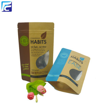 Food Grade Brown Kraft Paper Pouch For Snack