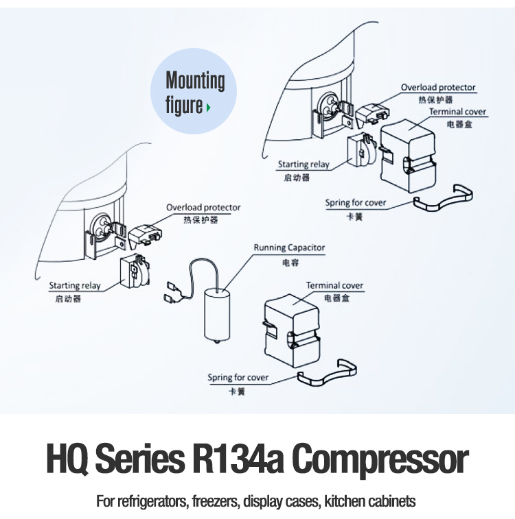 Best refrigerator compressor mini r134a refrigeration compressor
