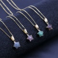 Natural crystal agate cut five pointed star Phnom Penh Pendant Necklace charming fresh and exquisite women