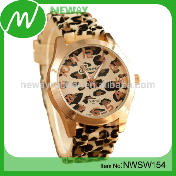 New Graceful Leopard Image Lady Watch Silicone