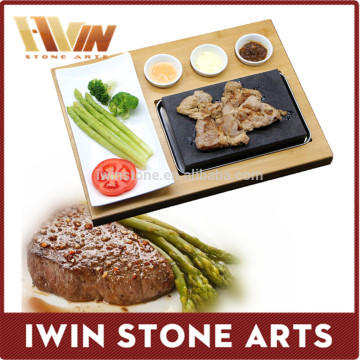 Granite steak cooking stone,cooking stone,steak grill lava stone for cooking with ceramic board
