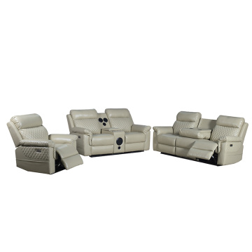 Electric Reclining Genuine Leather Sofa Set