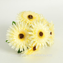Wholesale office decorattion artificial yellow chrysanthemum flowers