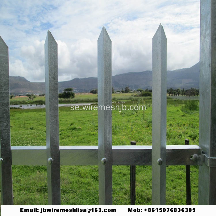 Pulverlackat och Galvaniserat Stål Palisade Staket