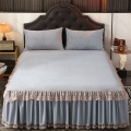 Milk velvet bed skirt lace edge