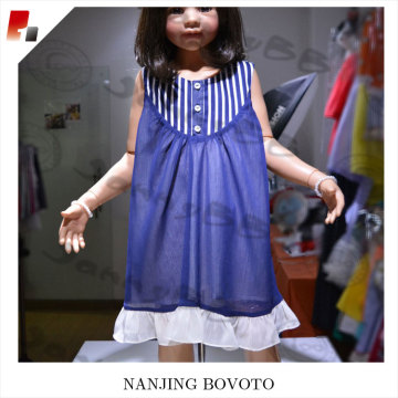 chiffon fabric stripe navy white toddler dress