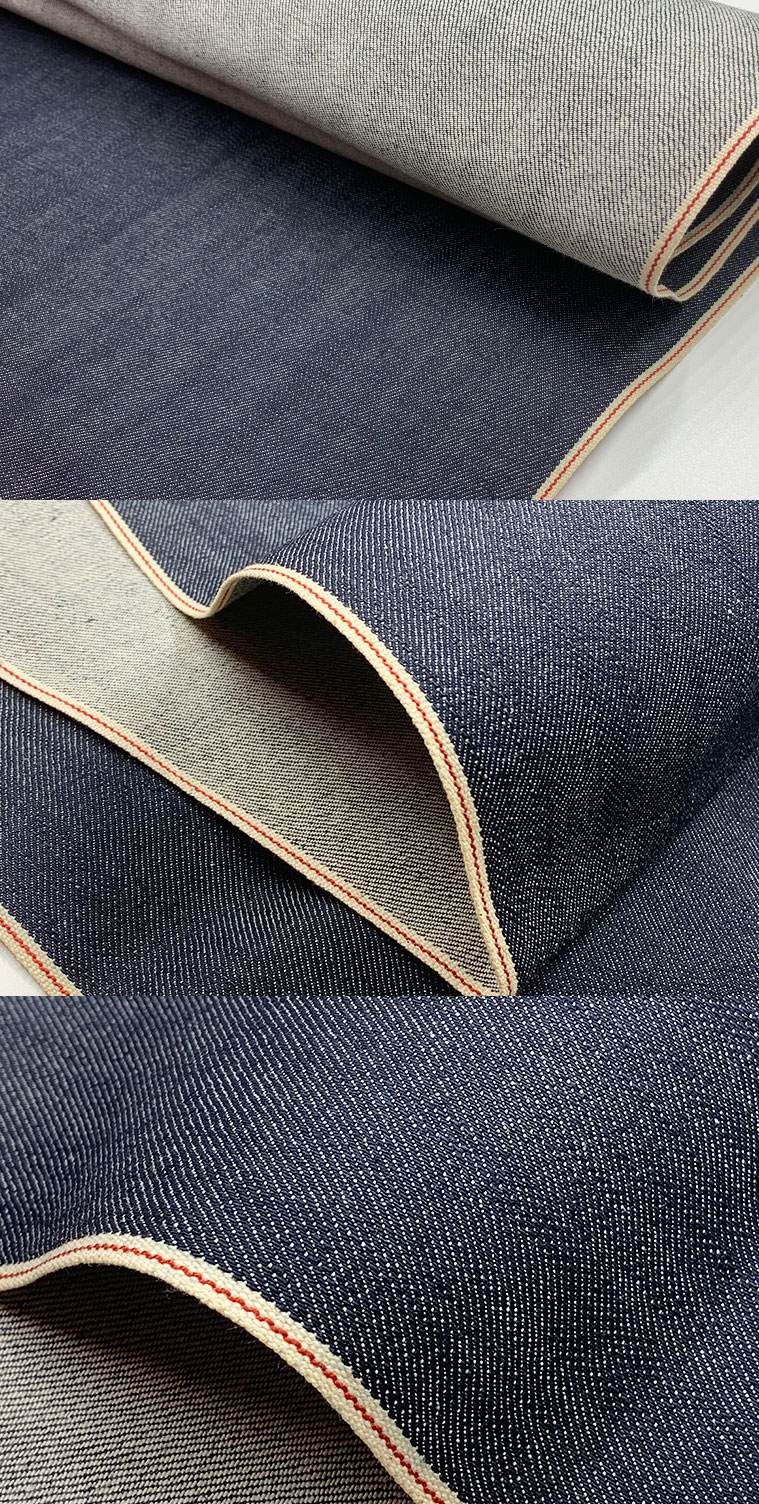 japanese style vintage short loom 100% organic certified cotton 15oz selvedge denim fabric for men women jeans