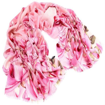 Digital Printed Cashmere Modal Scarf in Multi Pink Colors