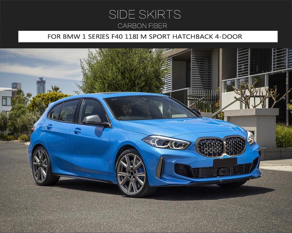 For BMW F40 118i M135i Hatchback 20UP REAL CARBON Side Skirt Extension Spoiler