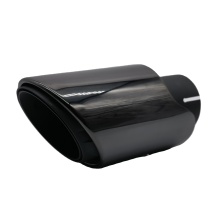 Universal Carbon Fiber Exhaust Tips - Black Stainless Steel Muffler Tips