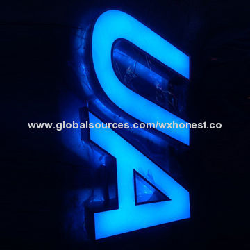 RGB channel letter with Bakelit and frontlit, made of stainless steel, used for outdoor, 15 inches