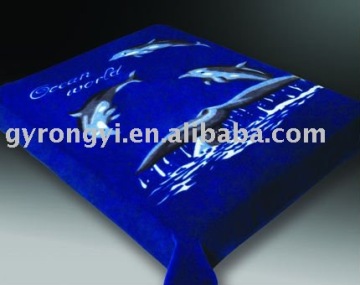 100% polyester printed animal super soft raschel blanket