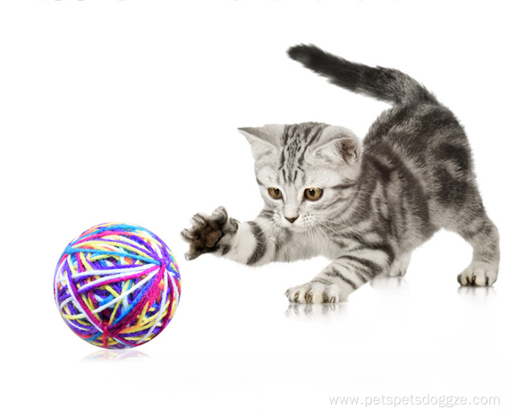 Colorful bite resistant material cat toy ball