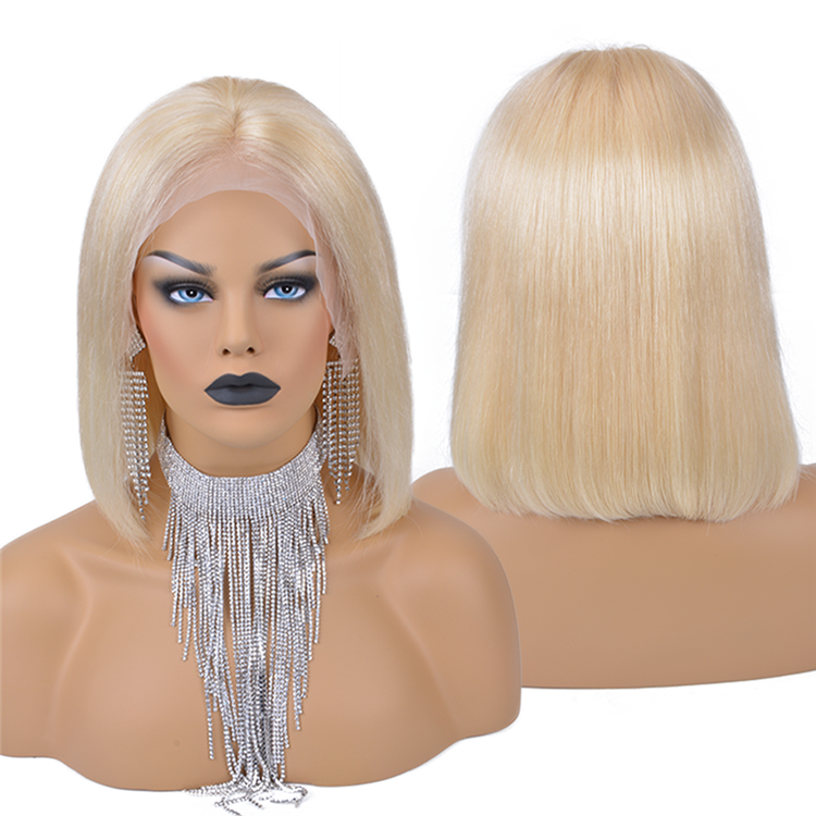 Best Quality Raw Indian Hair Blonde Bob Wig Virgin 613 Human Hair Lace Front Wig With Baby Hair