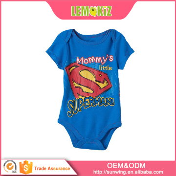 Super Lovely Baby Kids Summer Pant Romper Blue Superman Logo Cotton Romper