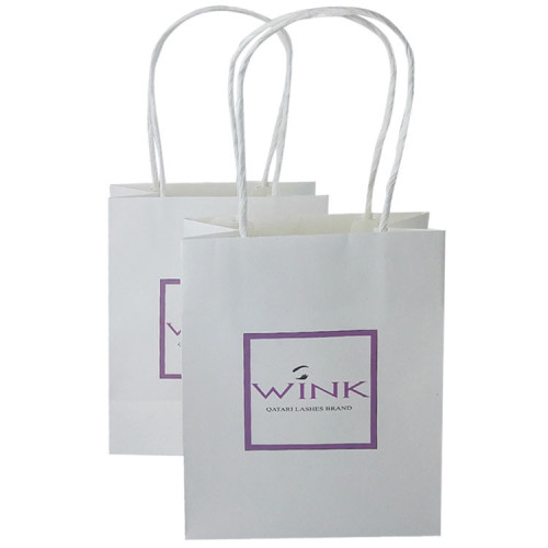 White Customized Small Gift Paper Tote Bag