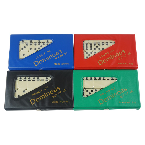 Glücksspiele Elfenbein Domino-Sets PVC-Aufbewahrungsbox