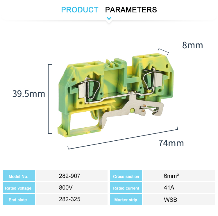 earthing din rail terminal 