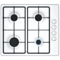 Bosch Gas Hob White on Stainless Steel