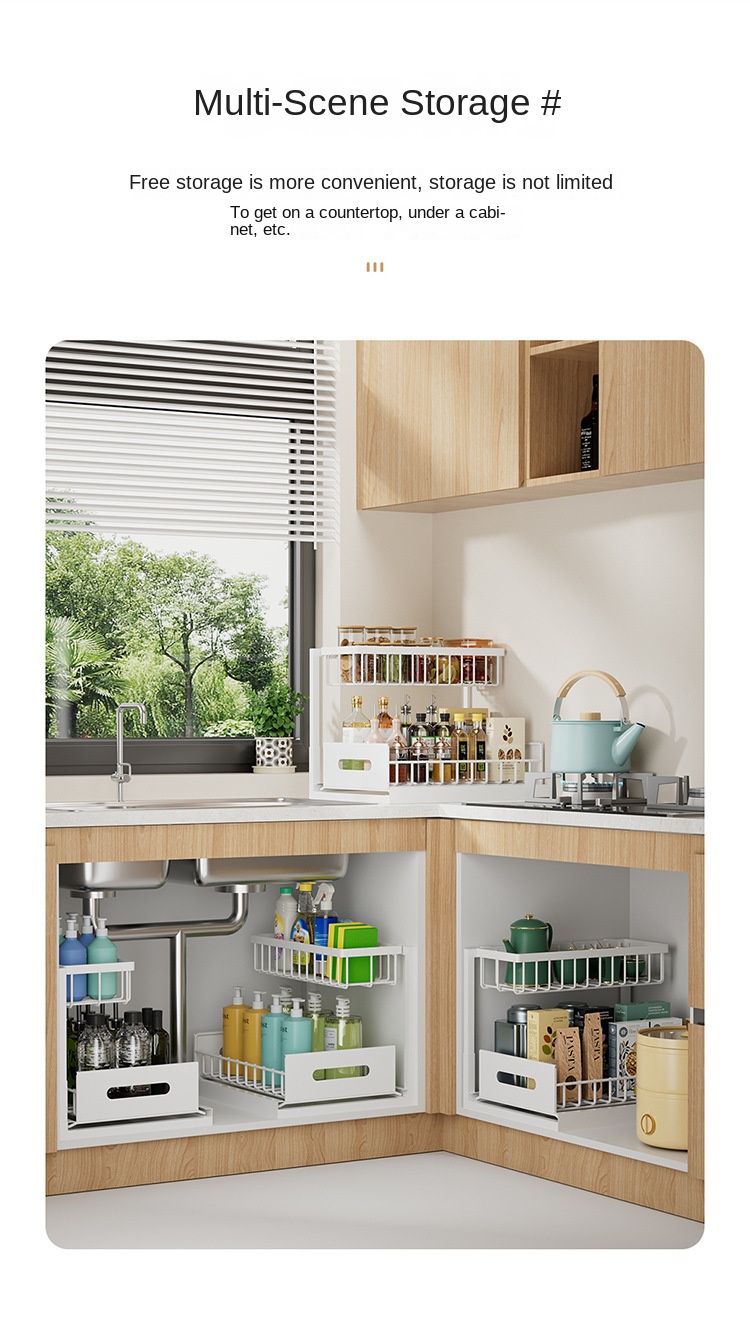 İki Katlı Ayaklı Mutfak Çekmecesi Organizatörü Two-Layer Standing Kitchen Drawer Organizer