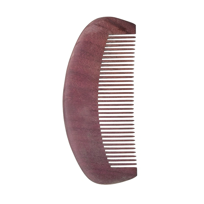 Customized Logo Highest Quality Wood Half-Round Comb Portable Sandalwood Beard Wooden Comb