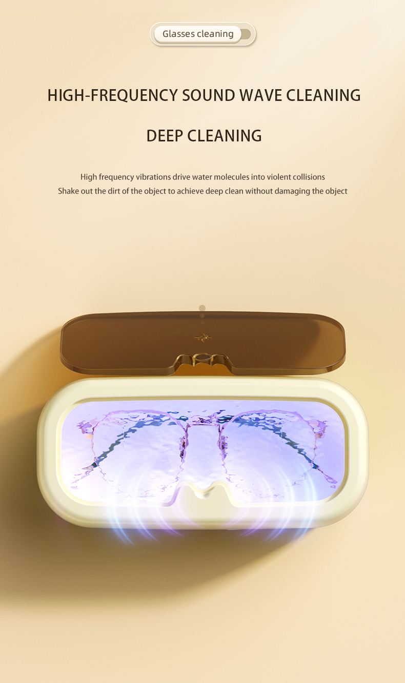 Multi-Function Makeup Tools Jewelry Cleaner Glasses Cleaning Box High Frequency Ultrasonic Cleaner