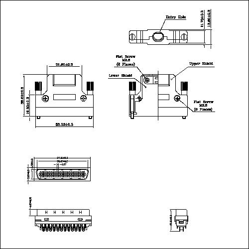 1.27mm Series Shielded Backshell Kits 50P Str 1.27mm Series Shielded Backshell Kits 50P Str