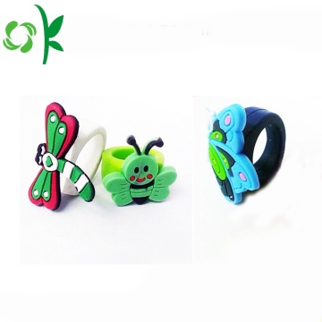 Multicolor Beautiful Butterfly Rings Silicone Embossed Rings